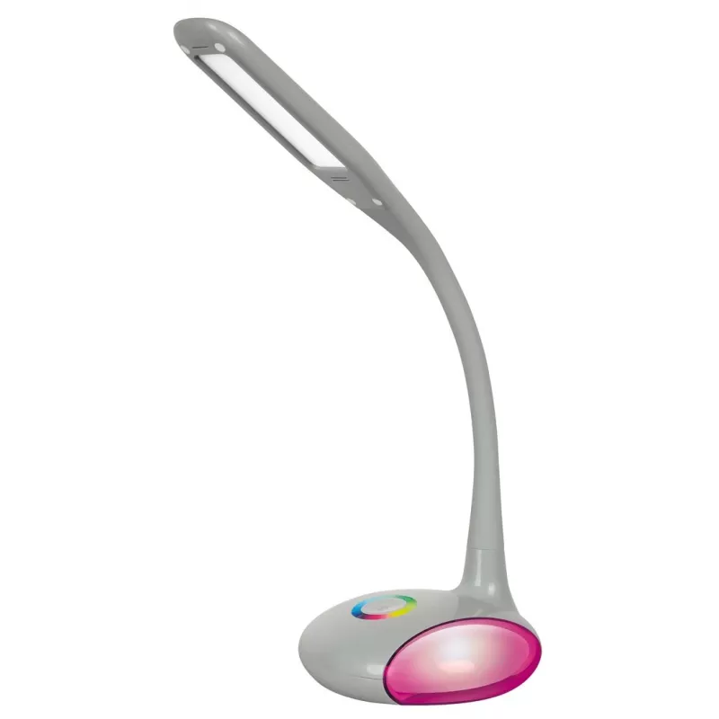 Activejet VENUS lampada da scrivania LED grigia con base a colore variabile e funzione di ricarica USB