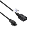 Akyga AK-NB-09A cavo di alimentazione IEC C14 a IEC C5 (trifoglio), 1,5 m, nero
