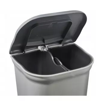 KEEEPER Torge pedale cestino per la raccolta differenziata 2x11L argento chiaro