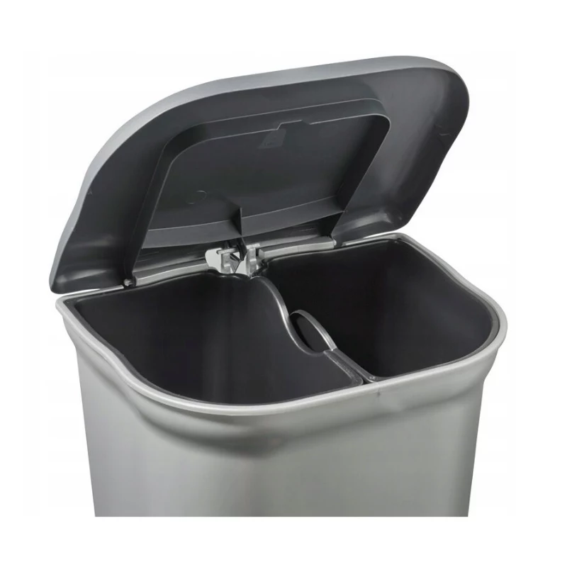 KEEEPER Torge pedale cestino per la raccolta differenziata 2x11L argento chiaro