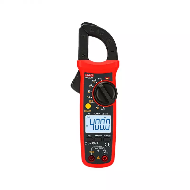 UNI-T UT202R pinza amperometrica digitale True RMS 400A AC/DC tensione resistenza capacità frequenza temperatura NCV