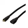 LogiLink CU0121 cavo prolunga USB 2.0 da connettore maschio Micro-B a connettore femmina Micro-B, 1 m, nero