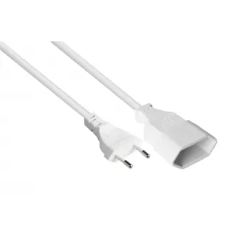 Kabelmeister prolunga Euro CEE 7/16 connettore maschio su connettore femmina bianco 0,75mm² 3m