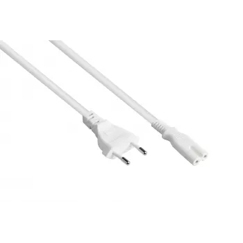 Kabelmeister cavo di alimentazione Euro connettore maschio Type-C su connettore femmina C7/Euro 8, bianco, 0,75mm², 0,75m