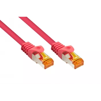 Kabelmeister cavo patch RJ45 Cat.7 S/FTP, guaina TPE, senza alogeni, magenta, 0,25m