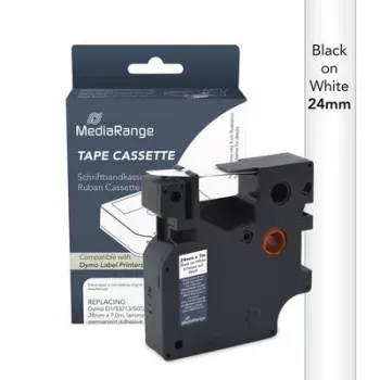 MediaRange cartuccia nastro per etichettatrice Dymo D1 24 mm x 7 m nero su bianco (S0720930/53713)