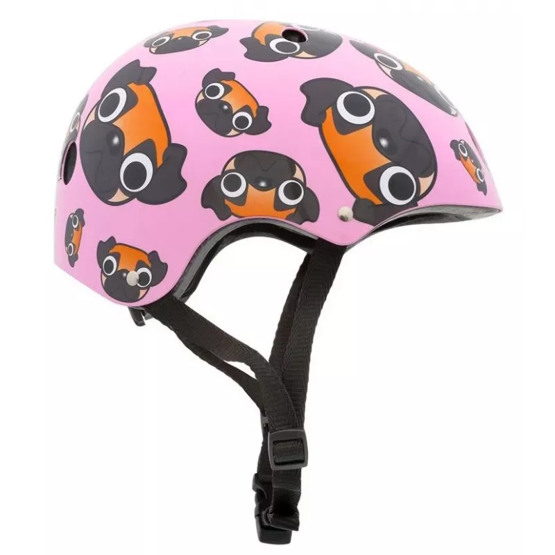 Hornit Pug Casco per bicicletta bambino con luci LED - Rosa, 48-53 cm PUS806