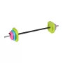 REBEL RBA-2336 Set bilanciere 20 kg con dischi bituminosi, barra 140 cm, chiusure a vite, nero