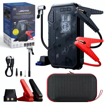 3MK Motio HyperBoost Pro 3000A 4-in-1 avviatore con cavi Smart-Start, luce LED, powerbank e compressore aria