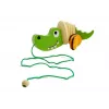LEAN TOYS Coccodrillo in legno su ruote 18cm giocattolo da trainare