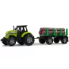 LEAN TOYS Trattore verde in legno con rimorchio ed effetti sonori