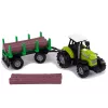 LEAN TOYS Trattore verde in legno con rimorchio ed effetti sonori