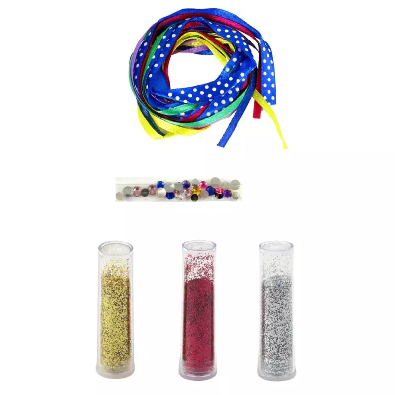 LEAN TOYS Set creativo bracciali con nastro glitter fai da te, 10 bracciali, da 6 anni