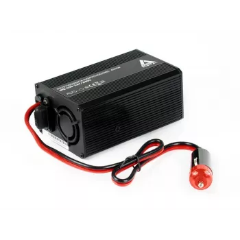 AZO Digital IPS-400 inverter 400W 12V DC a 230V AC con onda sinusoidale modificata, presa Schuko, morsetti batteria e connettore accendisigari