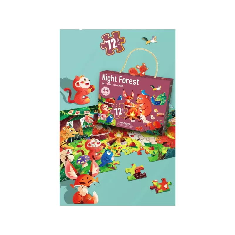 LEAN TOYS puzzle per bambini 72 pezzi animali del bosco