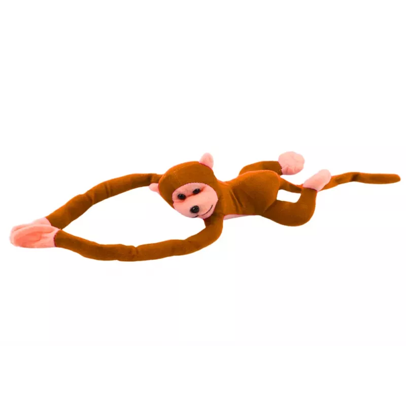 LEAN TOYS mascotte peluche scimmia con suono, marrone chiaro 80 cm