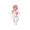 LEAN TOYS bambola con ciuccio, tutina unicorno, coperta rosa e accessori, 35 cm
