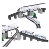 LEAN TOYS set treno elettrico con ponte levatoio e binario 366 cm