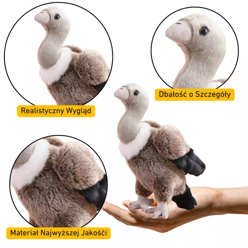 LEAN TOYS avvoltoio peluche uccello peluche mascotte peluche coccole 25cm