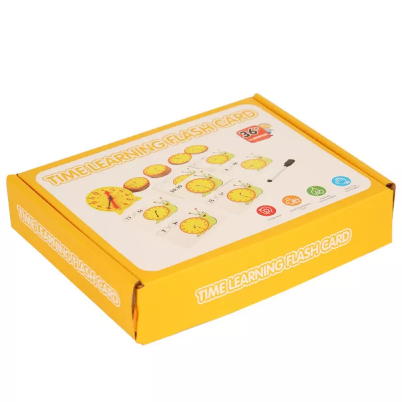 LEAN TOYS set orologio didattico per imparare con pennarello cancellabile e schede attività