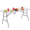 LEAN tavolo pieghevole con blocco, bianco, 180 x 74 cm