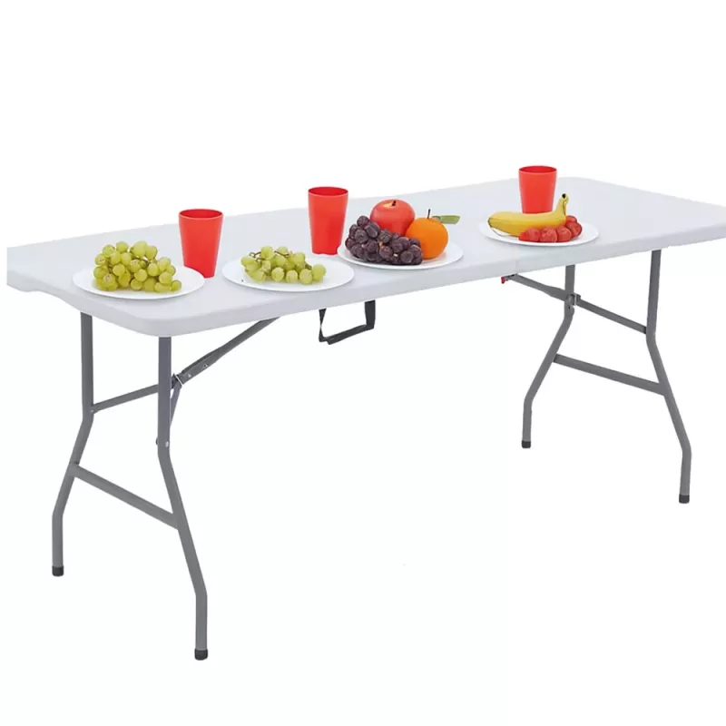 LEAN tavolo pieghevole con blocco, bianco, 180 x 74 cm