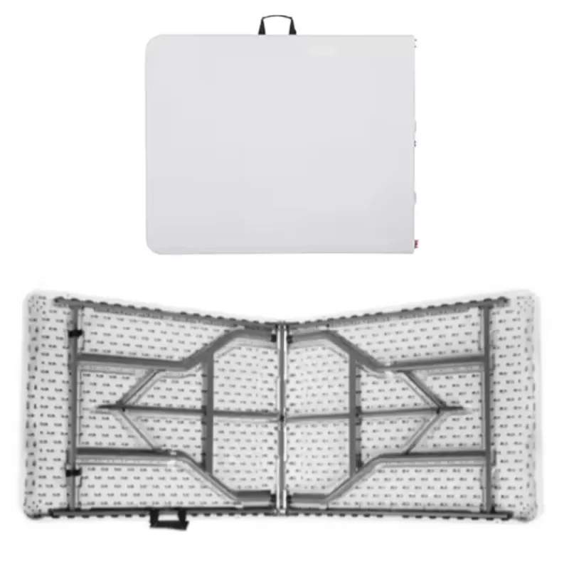 LEAN tavolo pieghevole con blocco, bianco, 180 x 74 cm