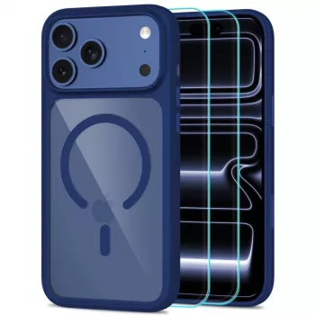 TECH-PROTECT MagOne cover MagSafe + vetro confezione da 2 per iPhone 17 Pro / 18 Pro blu intenso/trasparente