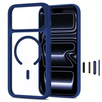 TECH-PROTECT MagOne cover MagSafe + vetro confezione da 2 per iPhone 17 Pro / 18 Pro blu intenso/trasparente