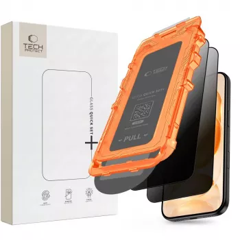 TECH-PROTECT Quick Set Spy+ pellicola protezione display vetro temperato privacy confezione da 2 per iPhone 18 Pro Max