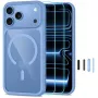 TECH-PROTECT MAGONE cover MagSafe trasparente con confezione da 2 vetri protezione display per iPhone 17 Pro Max / 18 Pro Max – azzurro