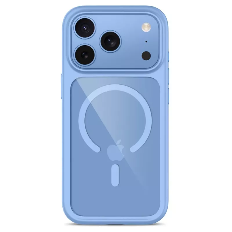 TECH-PROTECT MAGONE cover MagSafe trasparente con confezione da 2 vetri protezione display per iPhone 17 Pro Max / 18 Pro Max – azzurro