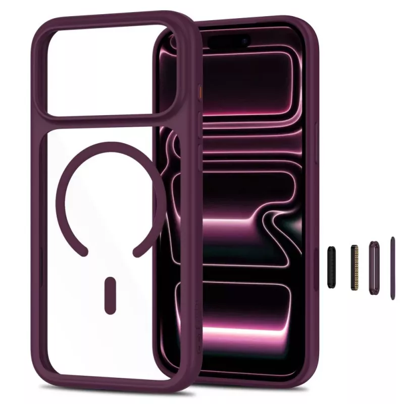 TECH-PROTECT MagOne cover MagSafe con protezione display in vetro temperato confezione da 2 per iPhone 17 Pro Max / 18 Pro Max – Dark Cherry/trasparente
