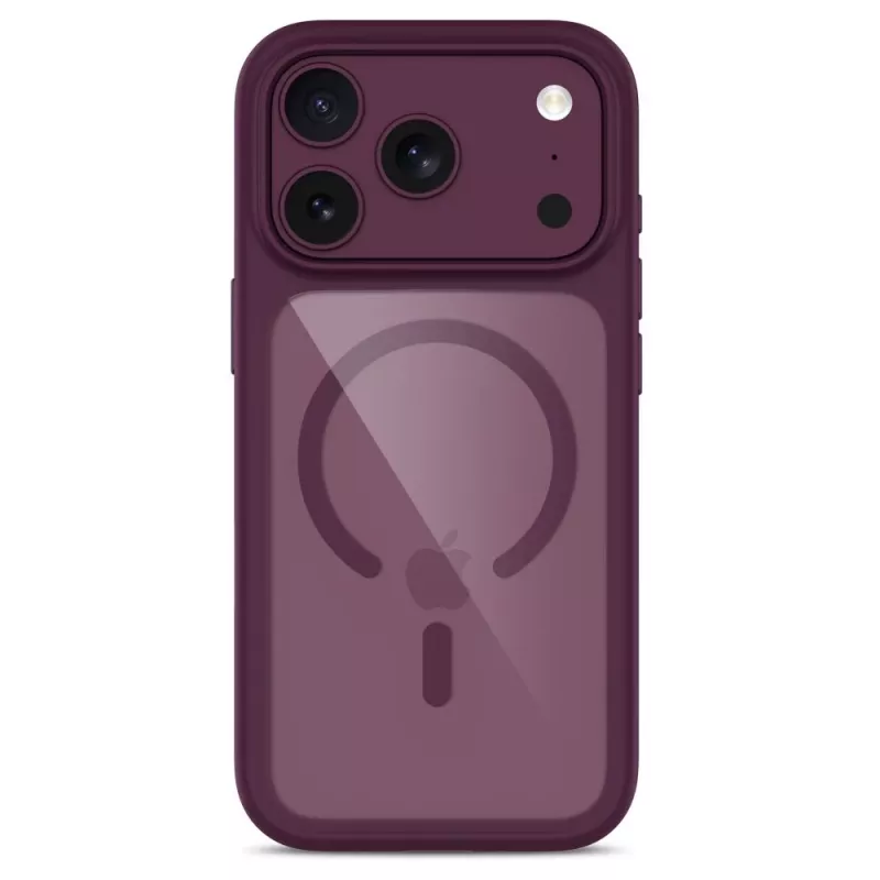 TECH-PROTECT MagOne cover MagSafe con protezione display in vetro temperato confezione da 2 per iPhone 17 Pro Max / 18 Pro Max – Dark Cherry/trasparente