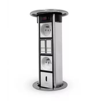 LEGRAND EM/HU-STP-1S-3EU colonna da tavolo contenitore vuoto per 8 moduli, alluminio/nero
