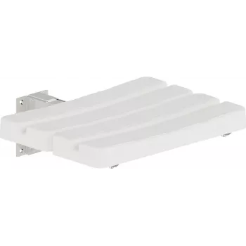 DEANTE NIL_651A Sgabello doccia a parete pieghevole, ABS plastica bianco, struttura in alluminio, portata 150 kg