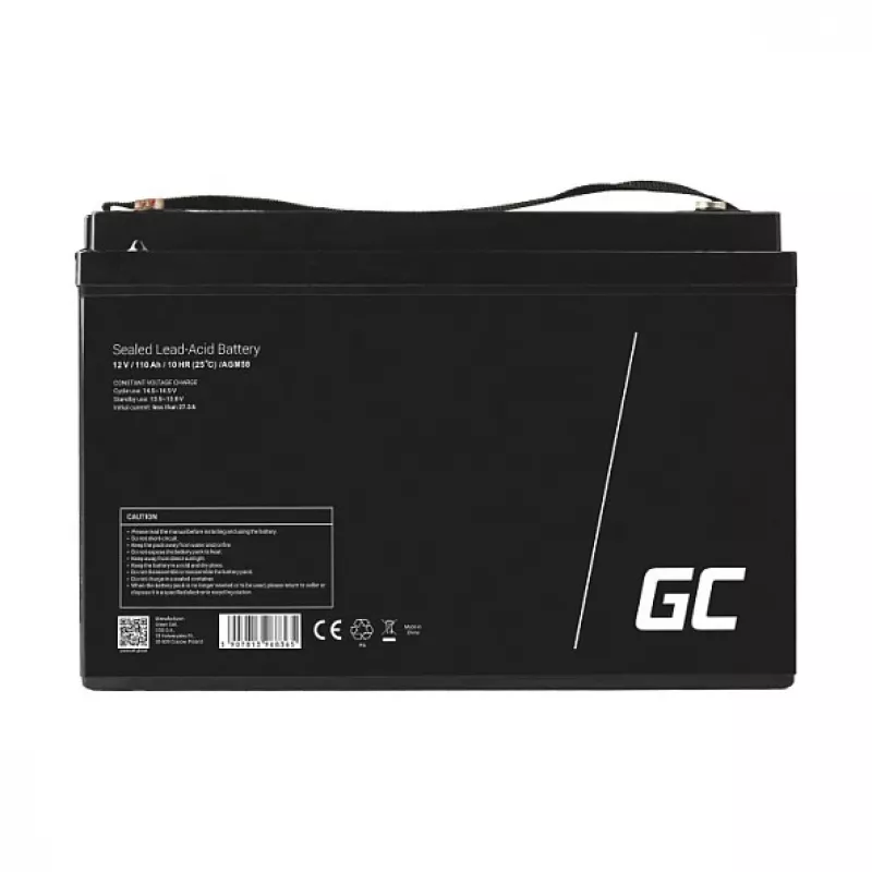 Green Cell AGM VRLA 12V 110Ah batteria senza manutenzione