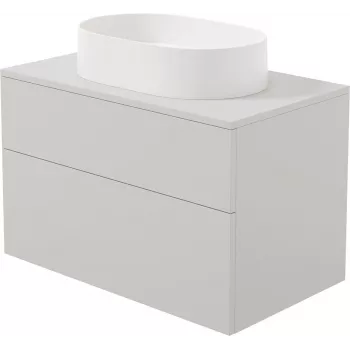 DEANTE Mobile lavabo sospeso con lavabo in granito integrato 55x35 cm bianco lucido