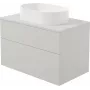 DEANTE Mobile lavabo sospeso con lavabo in granito integrato 55x35 cm bianco lucido