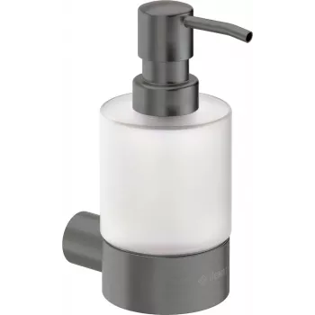 DEANTE ADR_D421 Dispenser sapone liquido manuale da parete, 1L, ABS plastica bianco, serratura a chiave, finestra trasparente