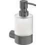 DEANTE ADR_D421 Dispenser sapone liquido manuale da parete, 1L, ABS plastica bianco, serratura a chiave, finestra trasparente