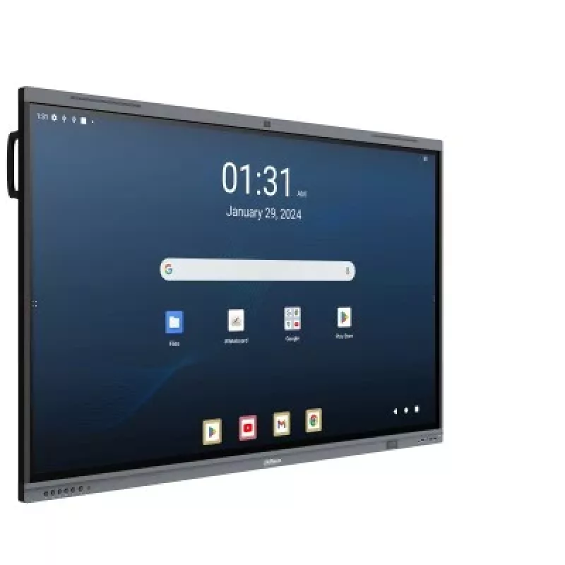Dahua DHI-LPH65-MC480-U display touch interattivo 65 pollici 4K con Android 13, certificato EDLA, touch IR a 40 punti, fotocamera 48MP, microfono array 8, Wi-Fi 6, 8GB RAM, 128GB memoria