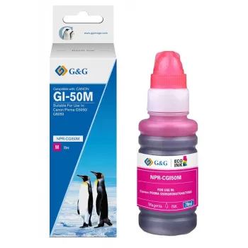 G&G flacone di ricarica Canon GI-50 magenta (70 ml) – inchiostro pigmentato, compatibile 3404C001