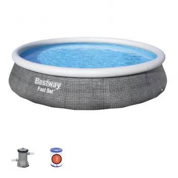 Bestway Fast Set 57376 piscina fuori terra rotonda 7.340 L grigio