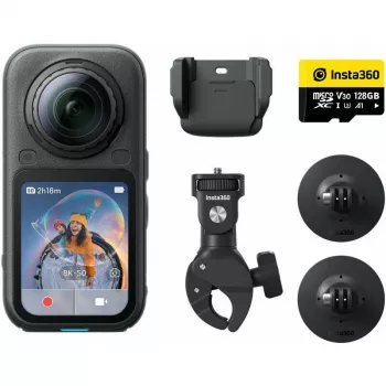 Insta360 X6 360-Degree Action Camera Motorcycle Bundle, 8K, Black