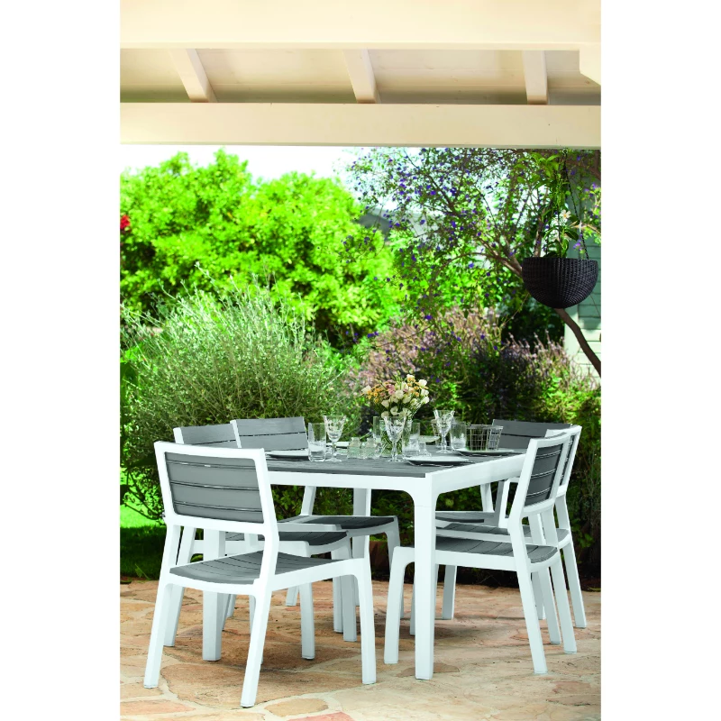 Keter Harmony Tavolo da pranzo da giardino bianco/grigio chiaro 29201231
