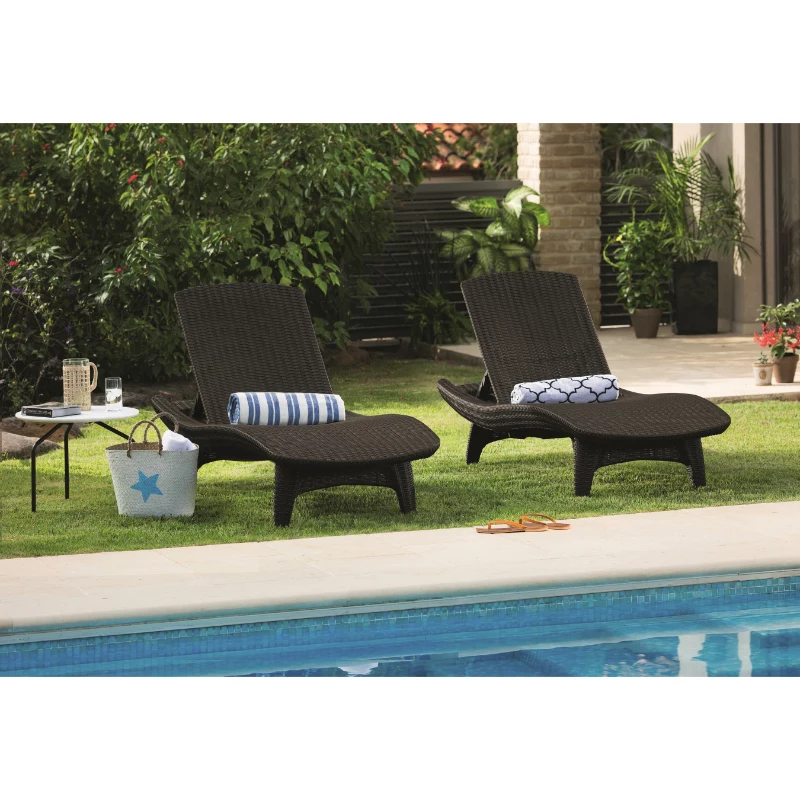 KETER Set lettini prendisole 2 pezzi + tavolino Pacific beige