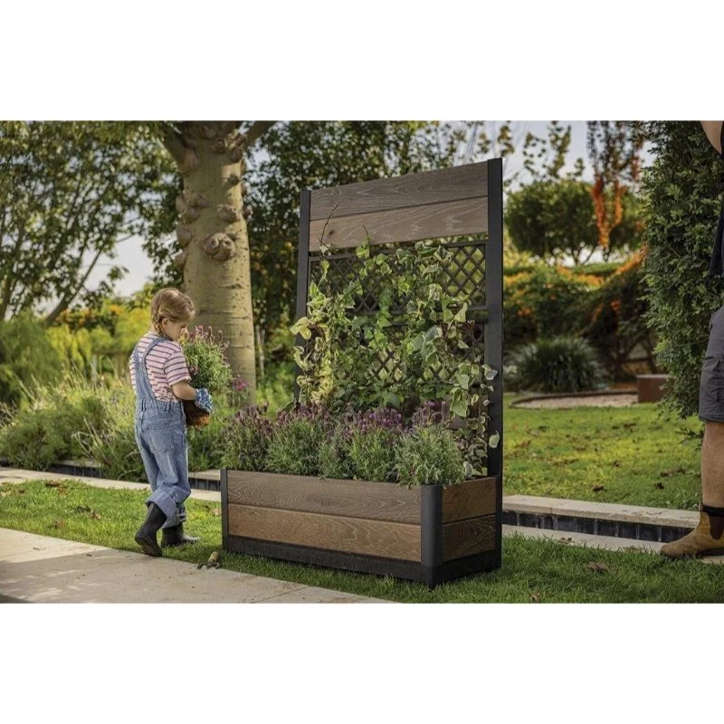 KETER Deco Tulip 110L 2-Rhombus vaso mesh noce