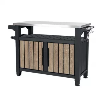 KETER Tavolo da grill Deco Unity XL 207L effetto frassino