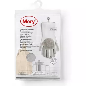 MERY guanti in silicone per la pulizia 2 pezzi 34,5x15,5x2,6cm grigio chiaro